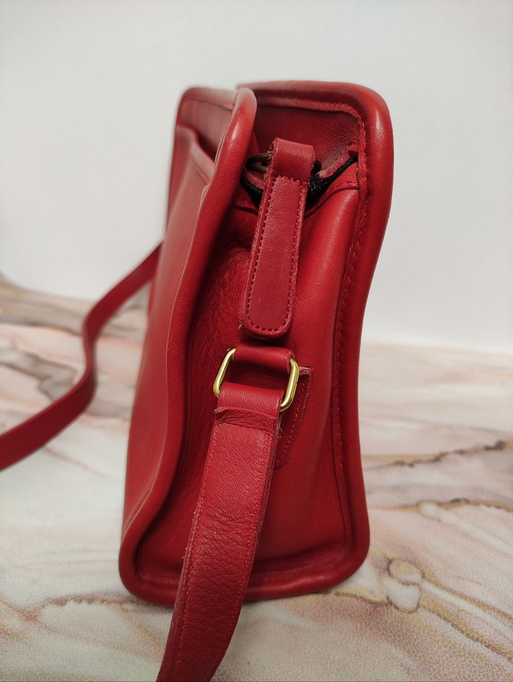 Vintage Coach 9820 Swagger Shoulder Bag Red Made in NYC - Picture 4 of 13